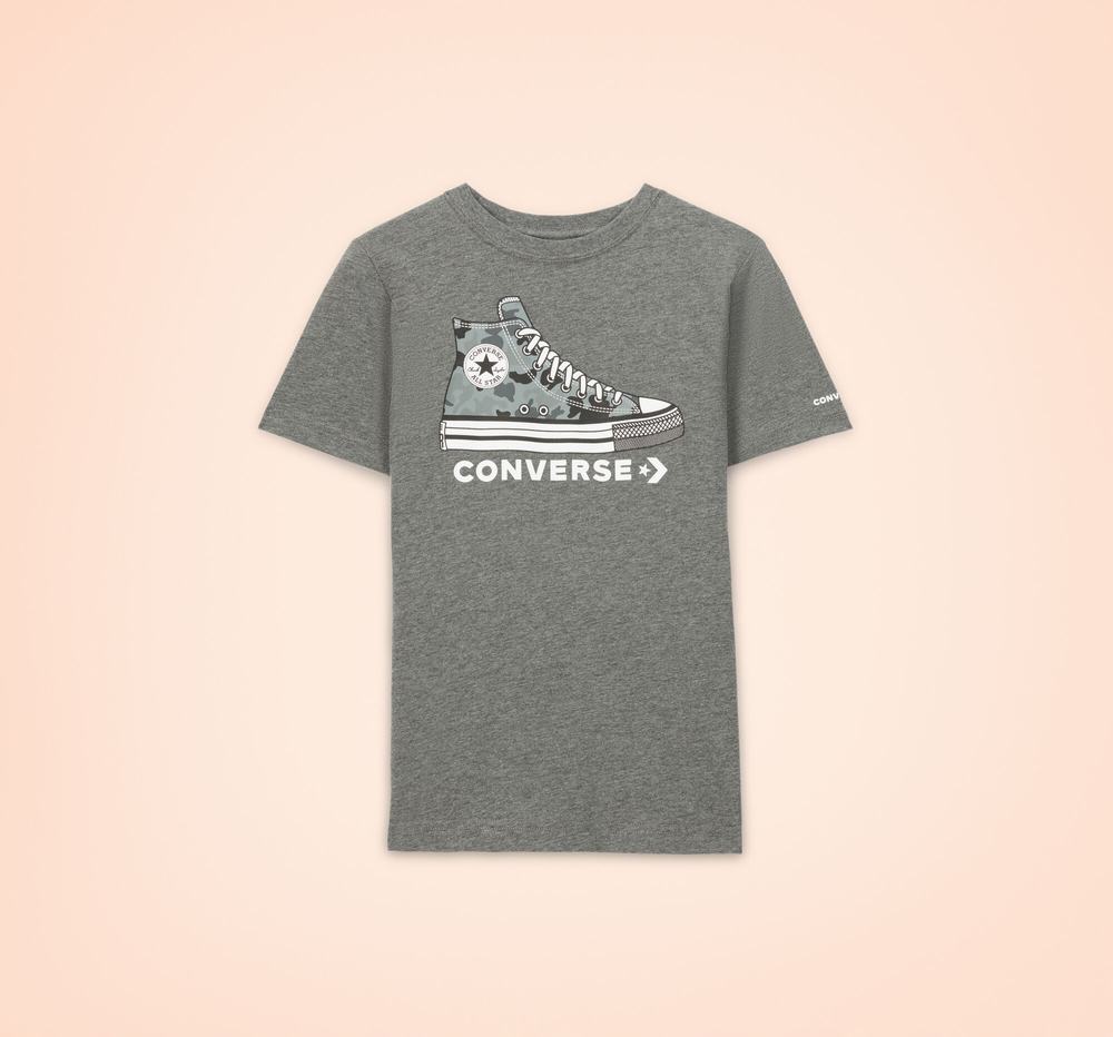 Camiseta Converse Printed Sneaker Criança Cinzentas 180579UNB